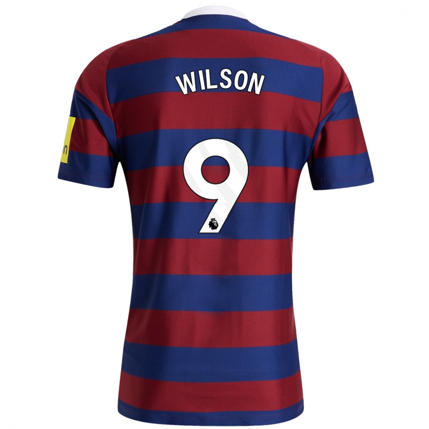 Kids Football Callum Wilson #9 Burgundy Navy Blue Away Jersey 2024/25 T-Shirt Uk