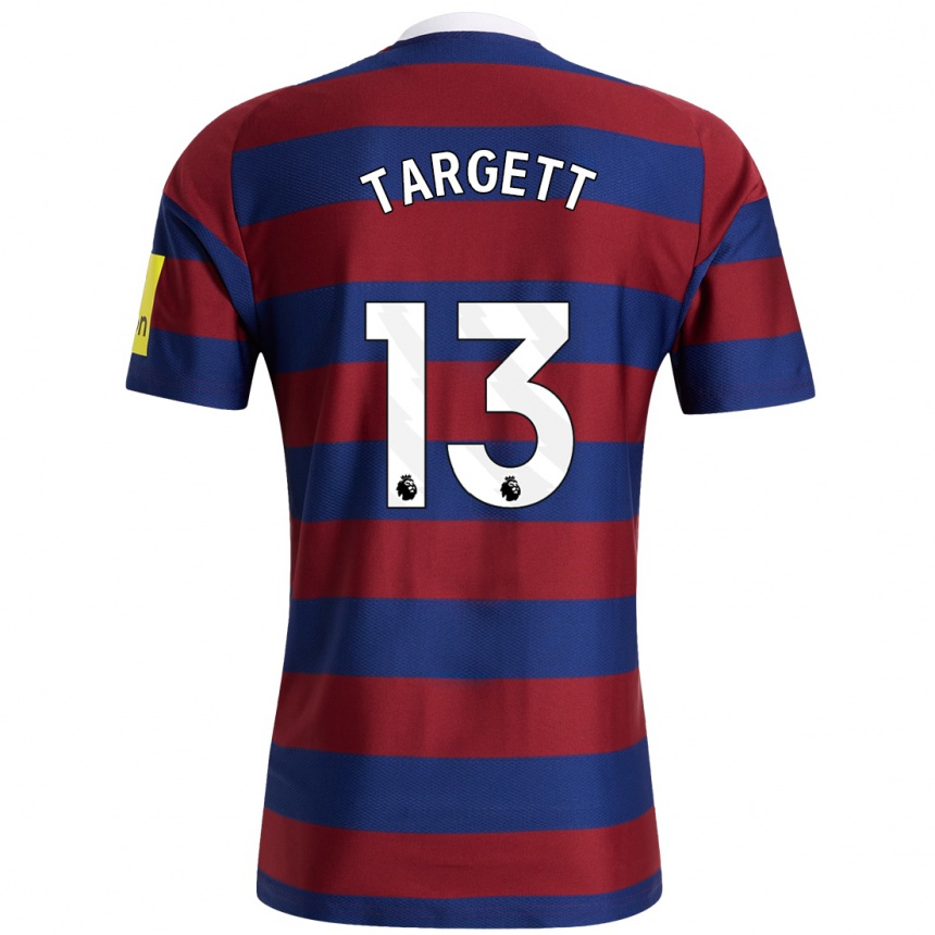 Kids Football Matt Targett #13 Burgundy Navy Blue Away Jersey 2024/25 T-Shirt Uk