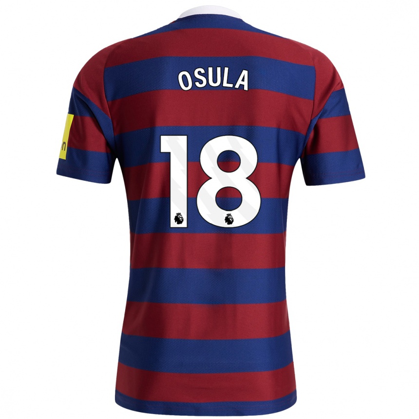 Kids Football William Osula #18 Burgundy Navy Blue Away Jersey 2024/25 T-Shirt Uk