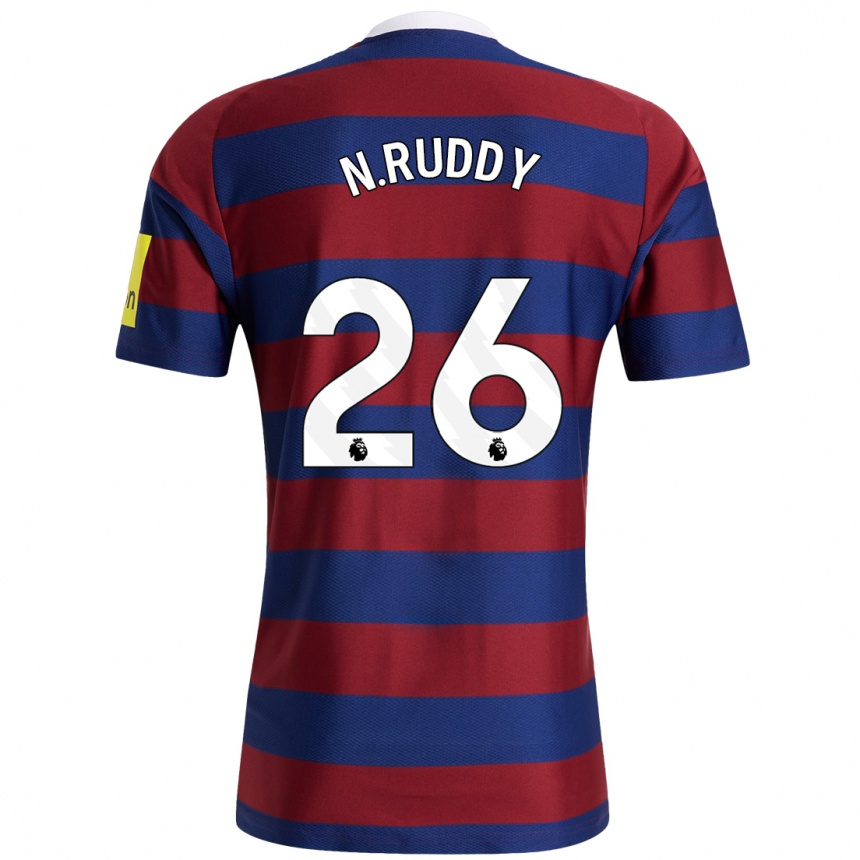 Kids Football John Ruddy #26 Burgundy Navy Blue Away Jersey 2024/25 T-Shirt Uk