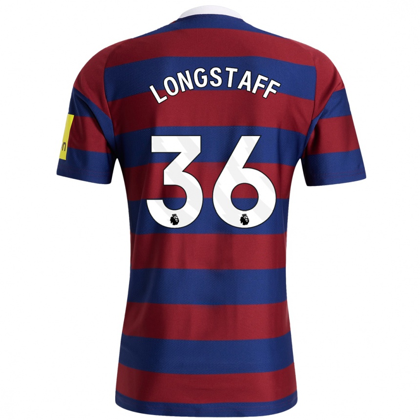 Kids Football Sean Longstaff #36 Burgundy Navy Blue Away Jersey 2024/25 T-Shirt Uk