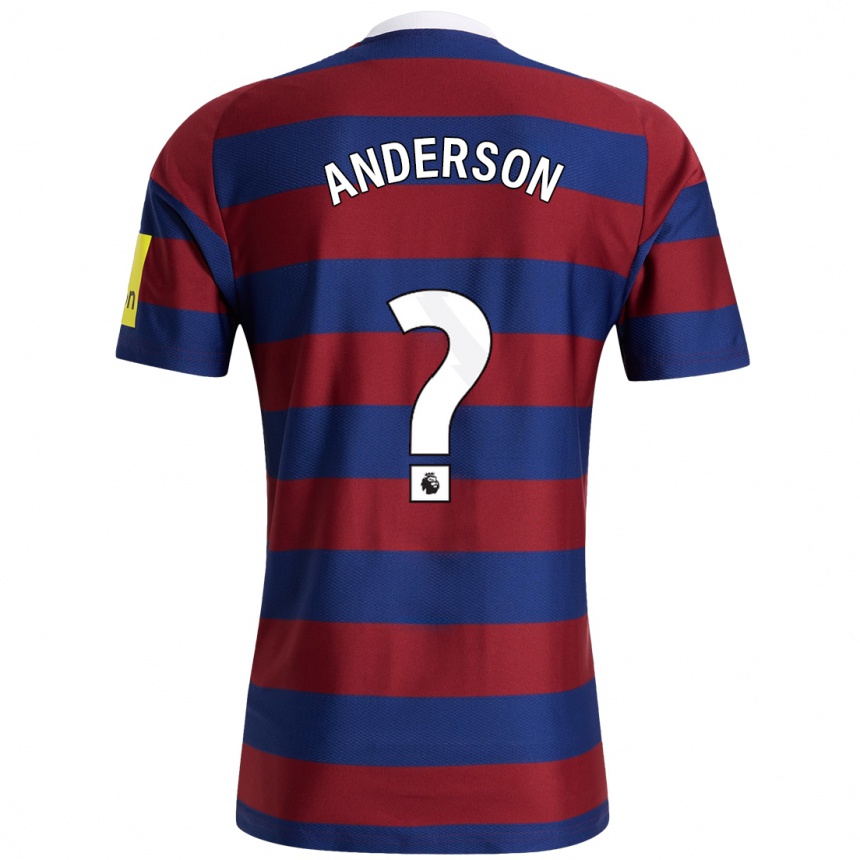 Kids Football Will Anderson #0 Burgundy Navy Blue Away Jersey 2024/25 T-Shirt Uk