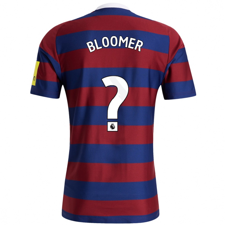 Kids Football Guy Bloomer #0 Burgundy Navy Blue Away Jersey 2024/25 T-Shirt Uk