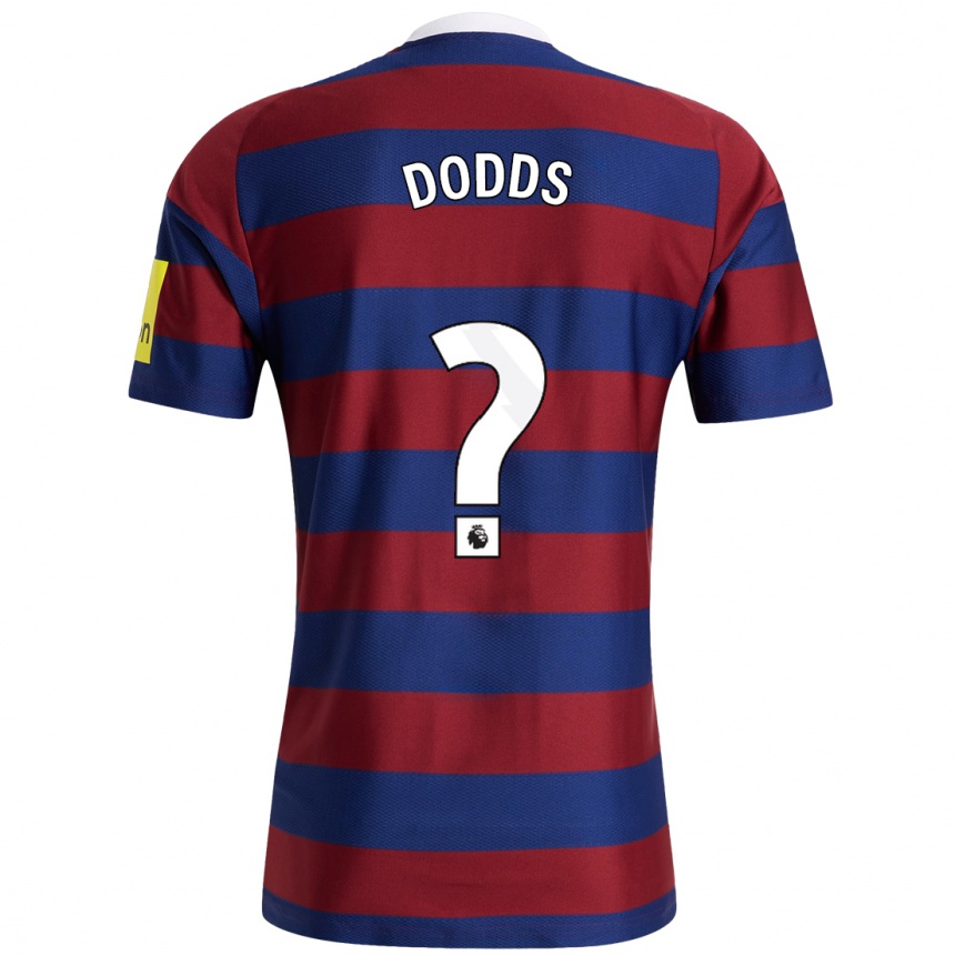 Kids Football Archie Dodds #0 Burgundy Navy Blue Away Jersey 2024/25 T-Shirt Uk