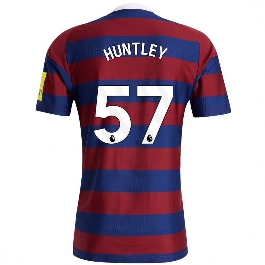 Kids Football James Huntley #57 Burgundy Navy Blue Away Jersey 2024/25 T-Shirt Uk