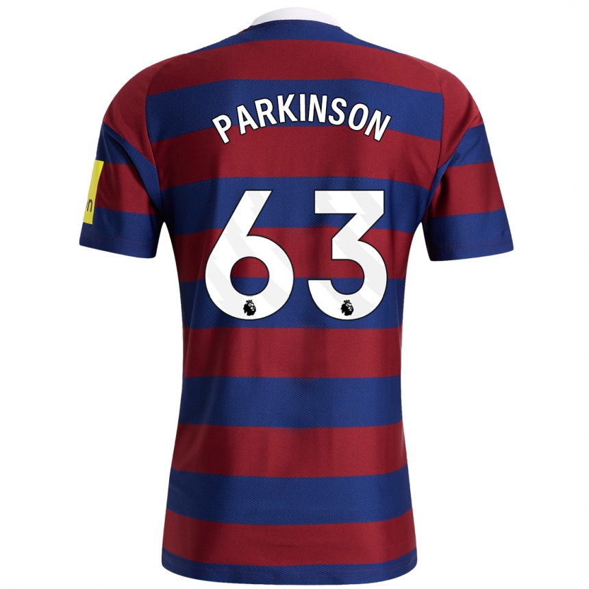 Kids Football Ben Parkinson #63 Burgundy Navy Blue Away Jersey 2024/25 T-Shirt Uk