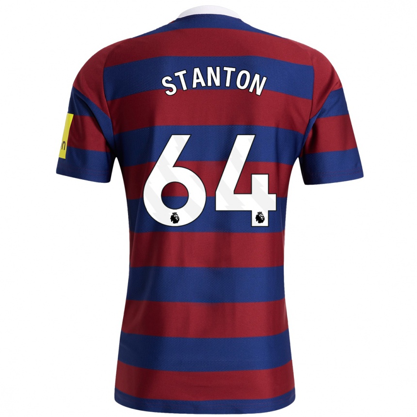 Kids Football Ellis Stanton #64 Burgundy Navy Blue Away Jersey 2024/25 T-Shirt Uk