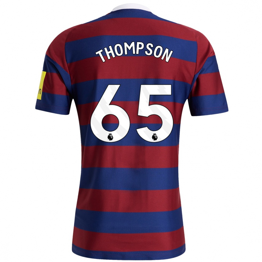 Kids Football Ciaran Thompson #65 Burgundy Navy Blue Away Jersey 2024/25 T-Shirt Uk