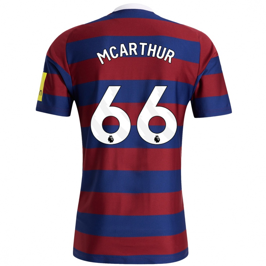 Kids Football Charlie Mcarthur #66 Burgundy Navy Blue Away Jersey 2024/25 T-Shirt Uk