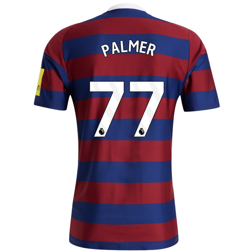 Kids Football Darren Palmer #77 Burgundy Navy Blue Away Jersey 2024/25 T-Shirt Uk