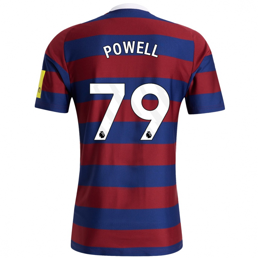 Kids Football Rory Powell #79 Burgundy Navy Blue Away Jersey 2024/25 T-Shirt Uk