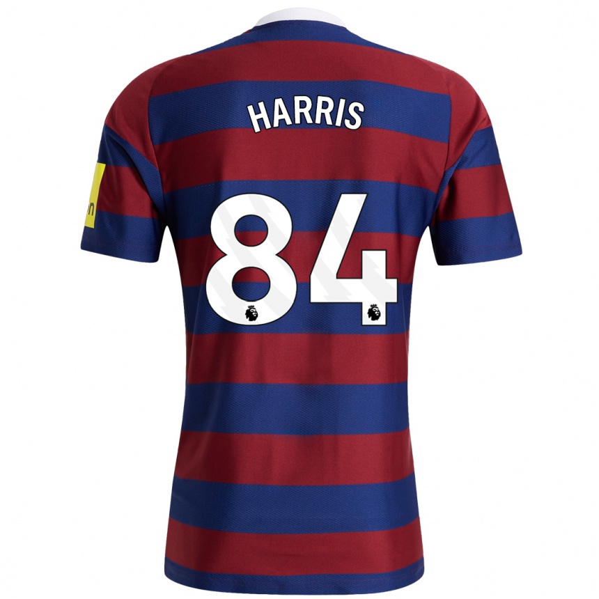 Kids Football Aidan Harris #84 Burgundy Navy Blue Away Jersey 2024/25 T-Shirt Uk