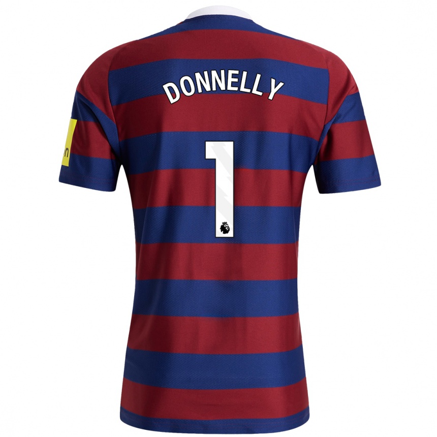 Kids Football Grace Donnelly #1 Burgundy Navy Blue Away Jersey 2024/25 T-Shirt Uk