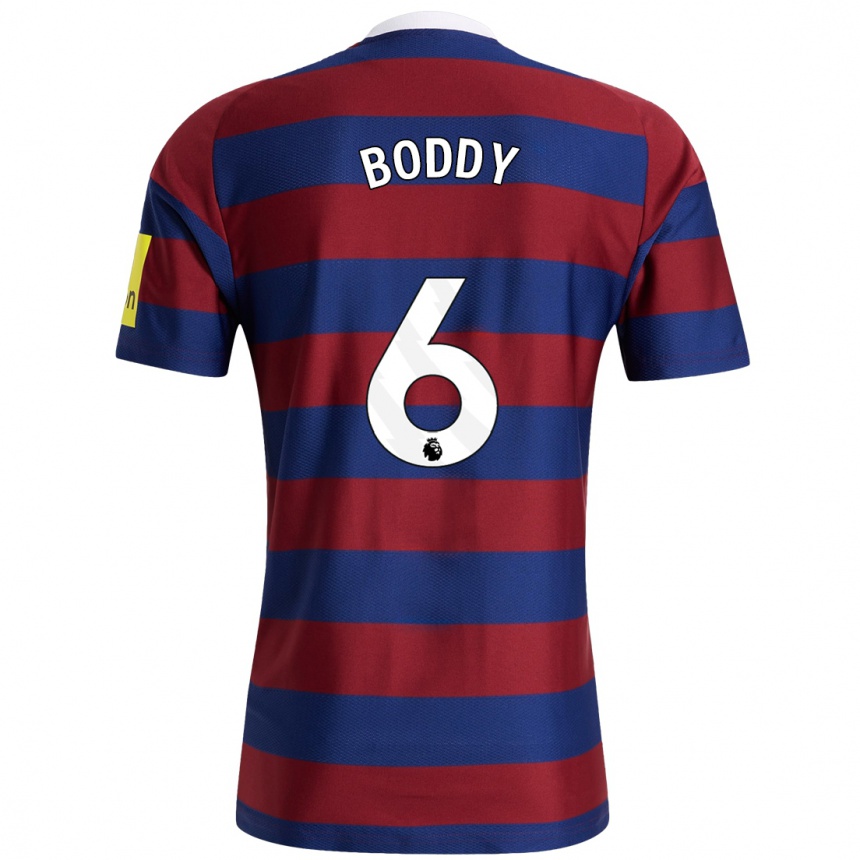 Kids Football Elysia Boddy #6 Burgundy Navy Blue Away Jersey 2024/25 T-Shirt Uk