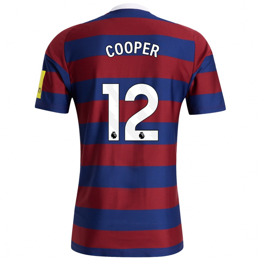 Kids Football Deanna Cooper #12 Burgundy Navy Blue Away Jersey 2024/25 T-Shirt Uk