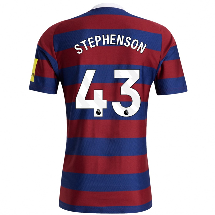 Kids Football Dylan Stephenson #43 Burgundy Navy Blue Away Jersey 2024/25 T-Shirt Uk