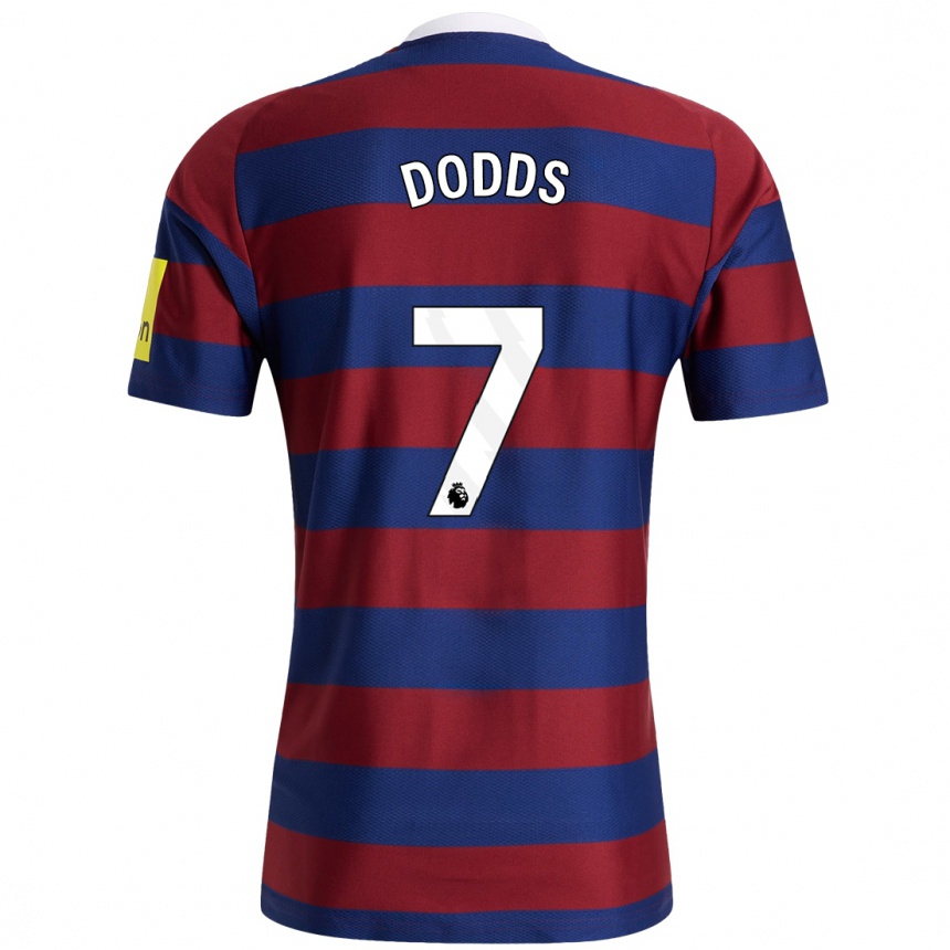 Kids Football Tyler Dodds #7 Burgundy Navy Blue Away Jersey 2024/25 T-Shirt Uk