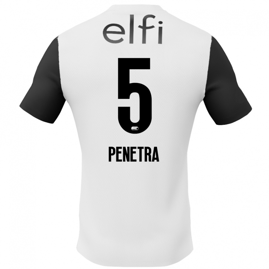 Kids Football Alexandre Penetra #5 White Black Away Jersey 2024/25 T-Shirt Uk