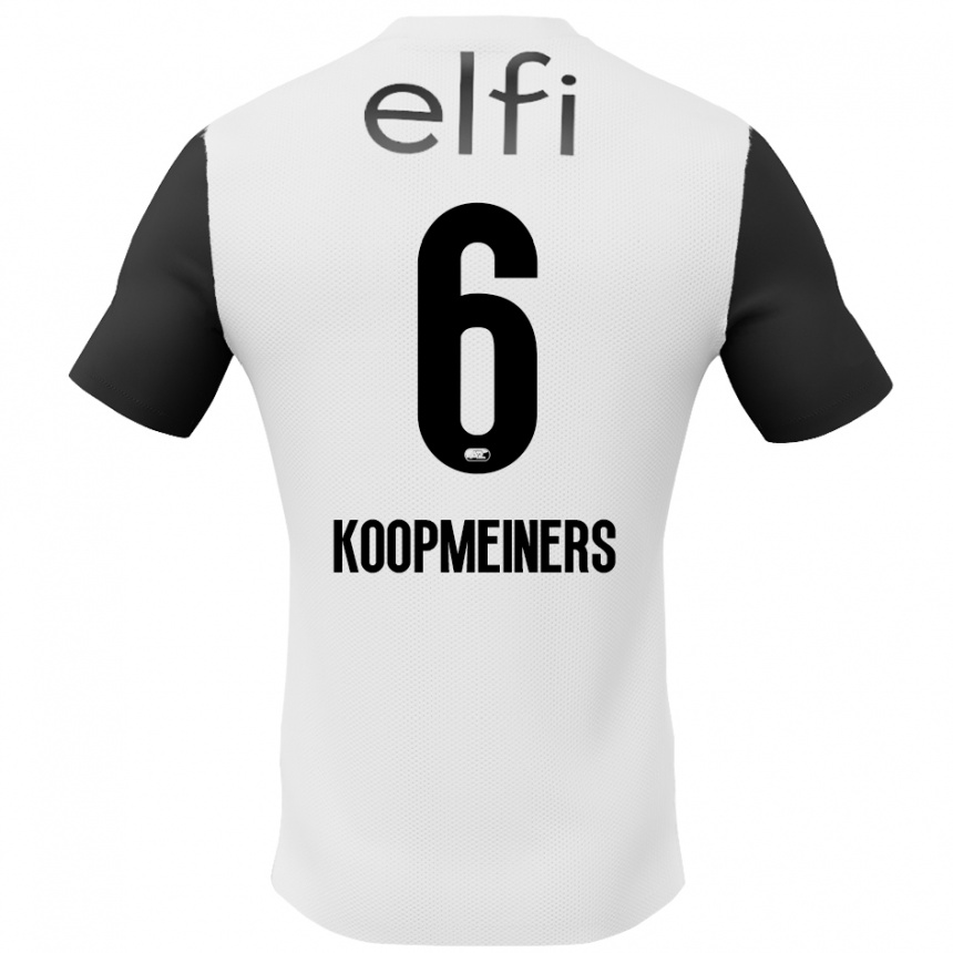 Kids Football Peer Koopmeiners #6 White Black Away Jersey 2024/25 T-Shirt Uk