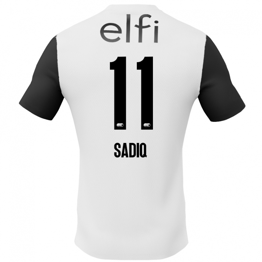 Kids Football Ibrahim Sadiq #11 White Black Away Jersey 2024/25 T-Shirt Uk