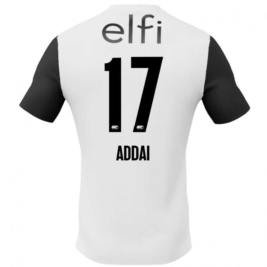 Kids Football Jayden Addai #17 White Black Away Jersey 2024/25 T-Shirt Uk