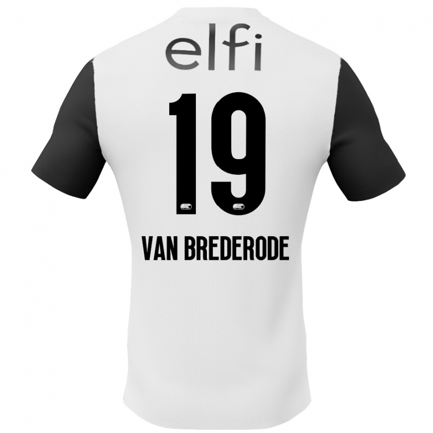 Kids Football Myron Van Brederode #19 White Black Away Jersey 2024/25 T-Shirt Uk