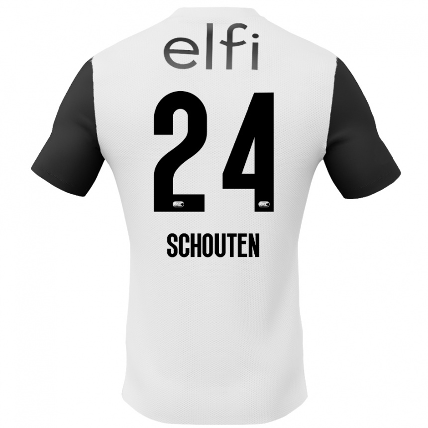 Kids Football Lewis Schouten #24 White Black Away Jersey 2024/25 T-Shirt Uk