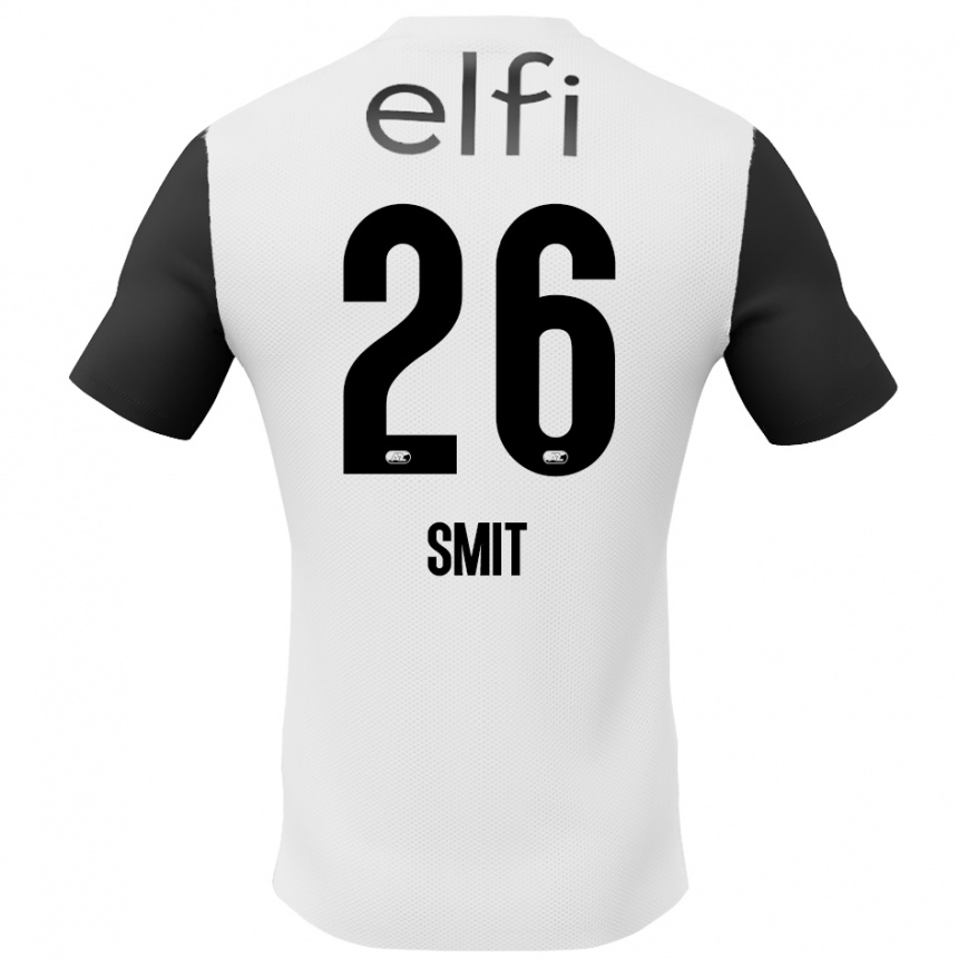 Kids Football Kees Smit #26 White Black Away Jersey 2024/25 T-Shirt Uk