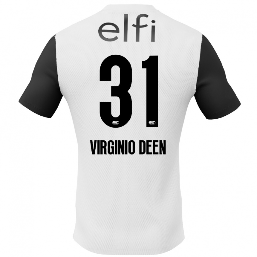 Kids Football Daniël Virginio Deen #31 White Black Away Jersey 2024/25 T-Shirt Uk