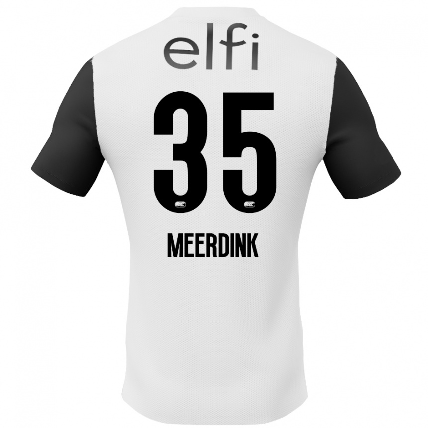 Kids Football Mexx Meerdink #35 White Black Away Jersey 2024/25 T-Shirt Uk