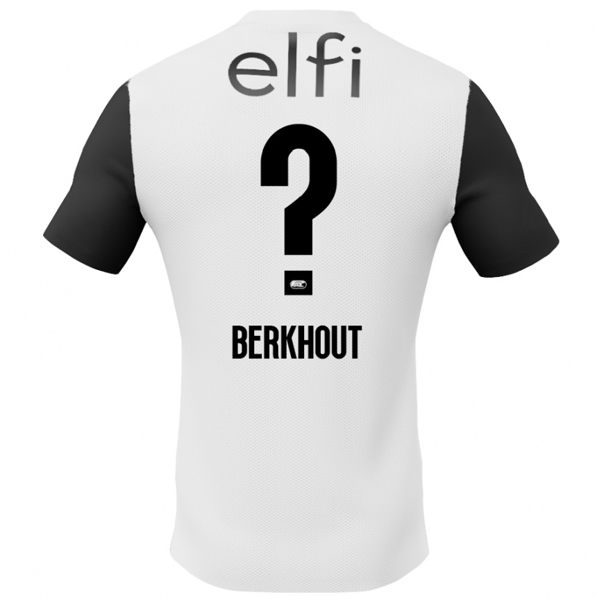 Kids Football Jorn Berkhout #0 White Black Away Jersey 2024/25 T-Shirt Uk