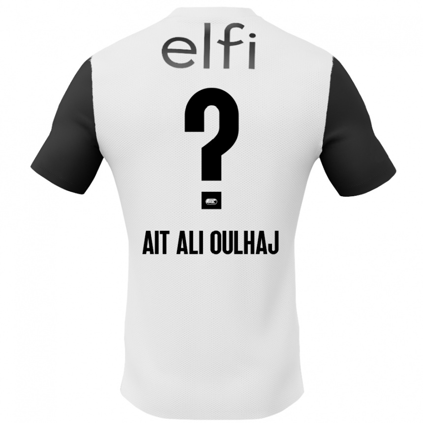 Kids Football Adam Ait Ali Oulhaj #0 White Black Away Jersey 2024/25 T-Shirt Uk