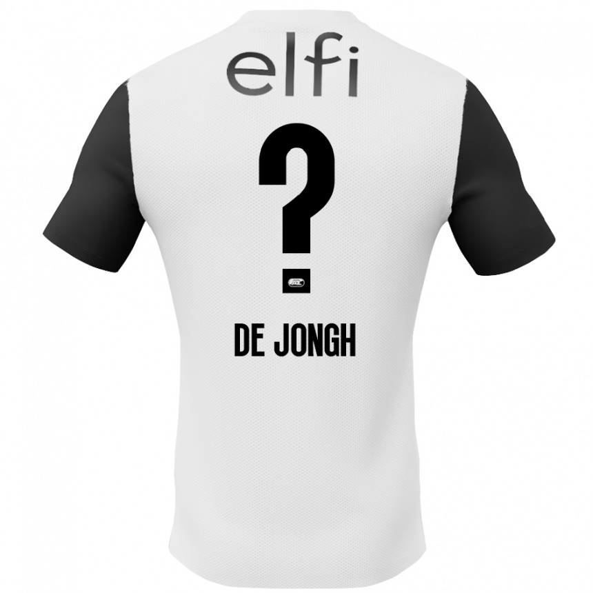 Kids Football Iain De Jongh #0 White Black Away Jersey 2024/25 T-Shirt Uk