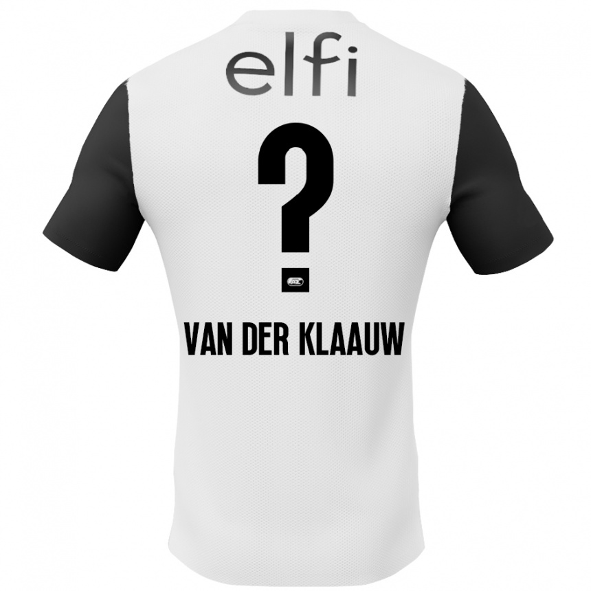 Kids Football Deacon Van Der Klaauw #0 White Black Away Jersey 2024/25 T-Shirt Uk