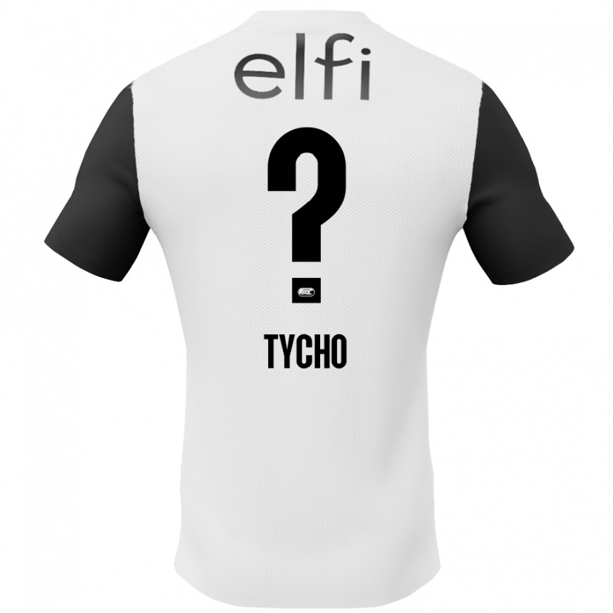 Kids Football Tycho De Wit #0 White Black Away Jersey 2024/25 T-Shirt Uk