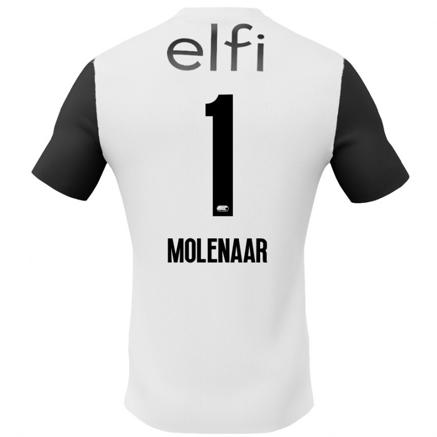 Kids Football Finn Molenaar #1 White Black Away Jersey 2024/25 T-Shirt Uk