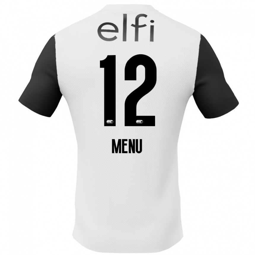 Kids Football Mathijs Menu #12 White Black Away Jersey 2024/25 T-Shirt Uk