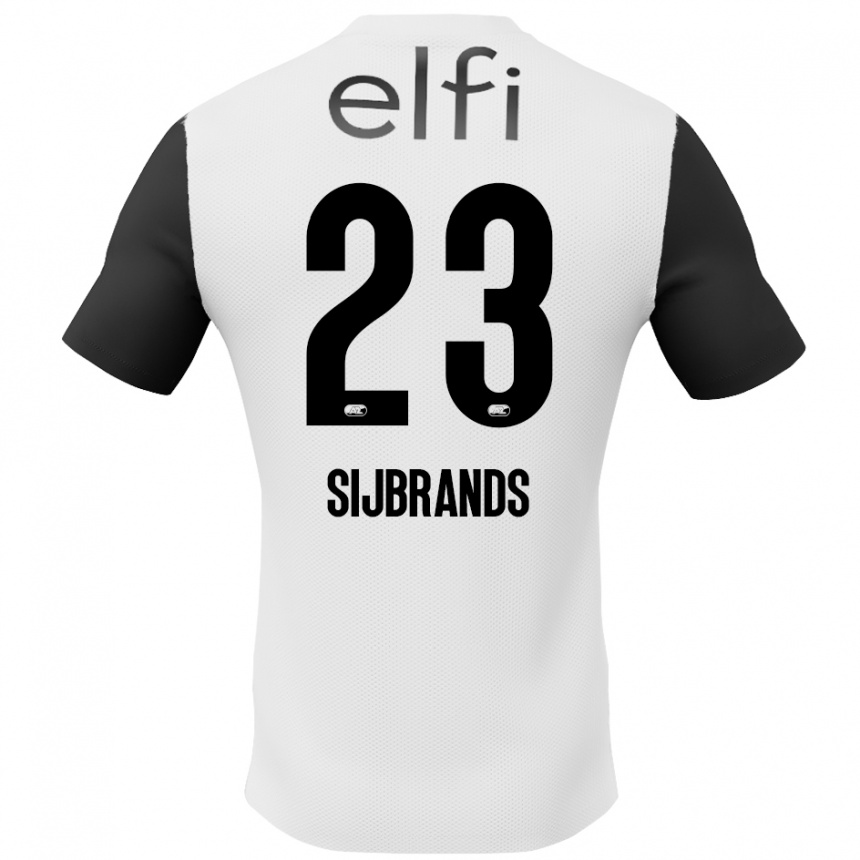 Kids Football Julian Sijbrands #23 White Black Away Jersey 2024/25 T-Shirt Uk