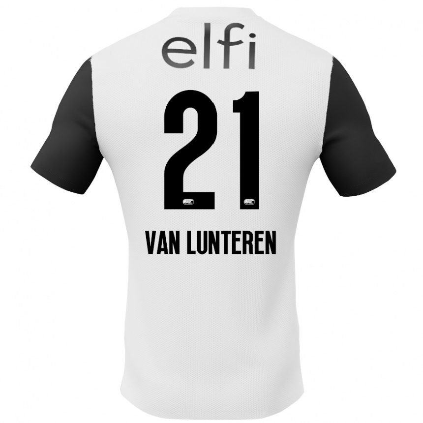 Kids Football Desiree Van Lunteren #21 White Black Away Jersey 2024/25 T-Shirt Uk