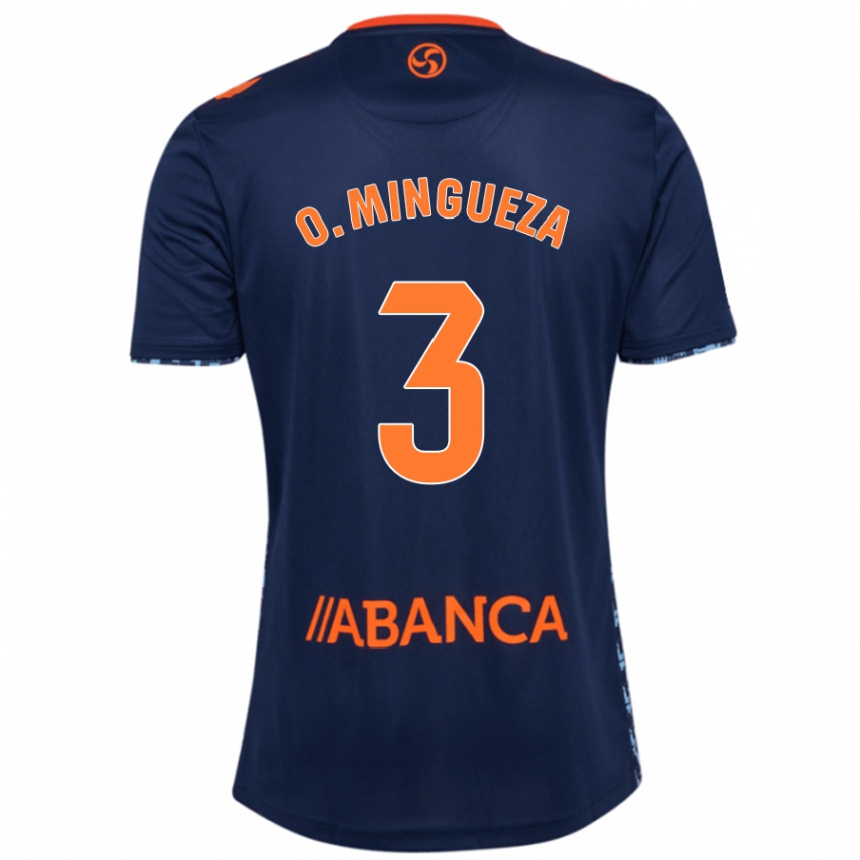 Kids Football Óscar Mingueza #3 Navy Blue Away Jersey 2024/25 T-Shirt Uk