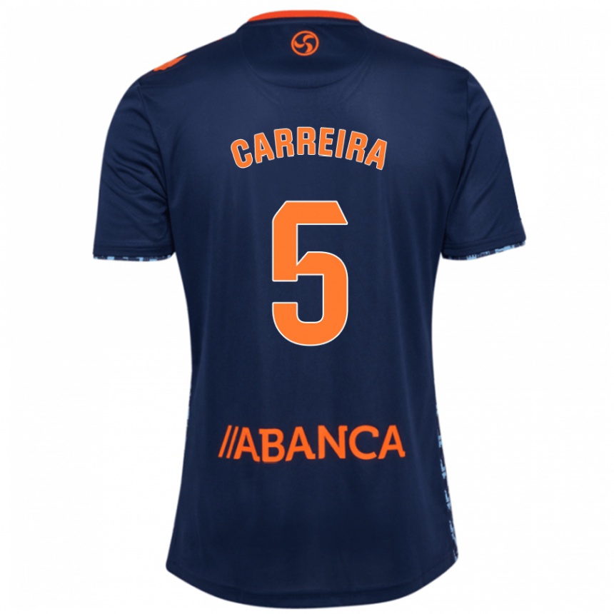 Kids Football Sergio Carreira #5 Navy Blue Away Jersey 2024/25 T-Shirt Uk