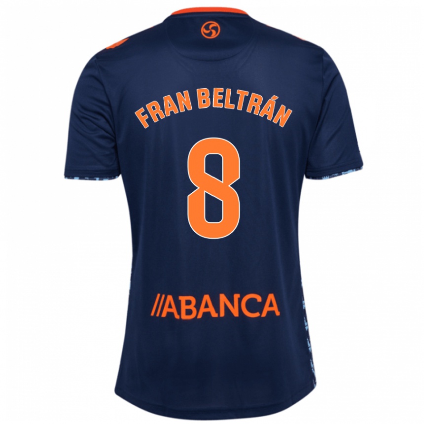 Kids Football Fran Beltrán #8 Navy Blue Away Jersey 2024/25 T-Shirt Uk