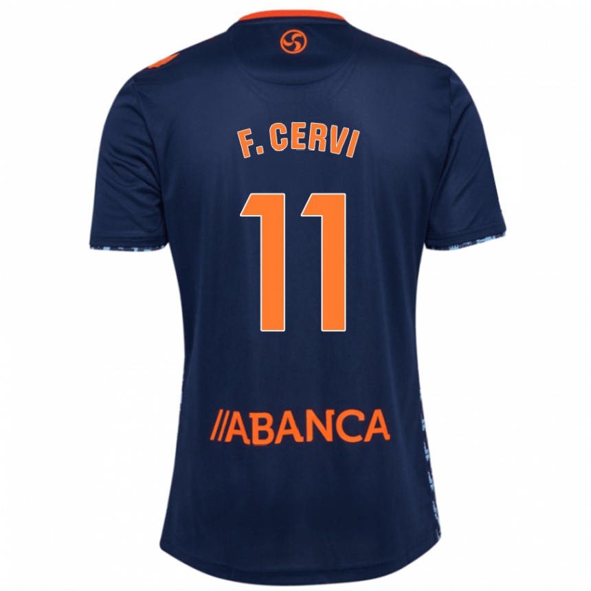 Kids Football Franco Cervi #11 Navy Blue Away Jersey 2024/25 T-Shirt Uk