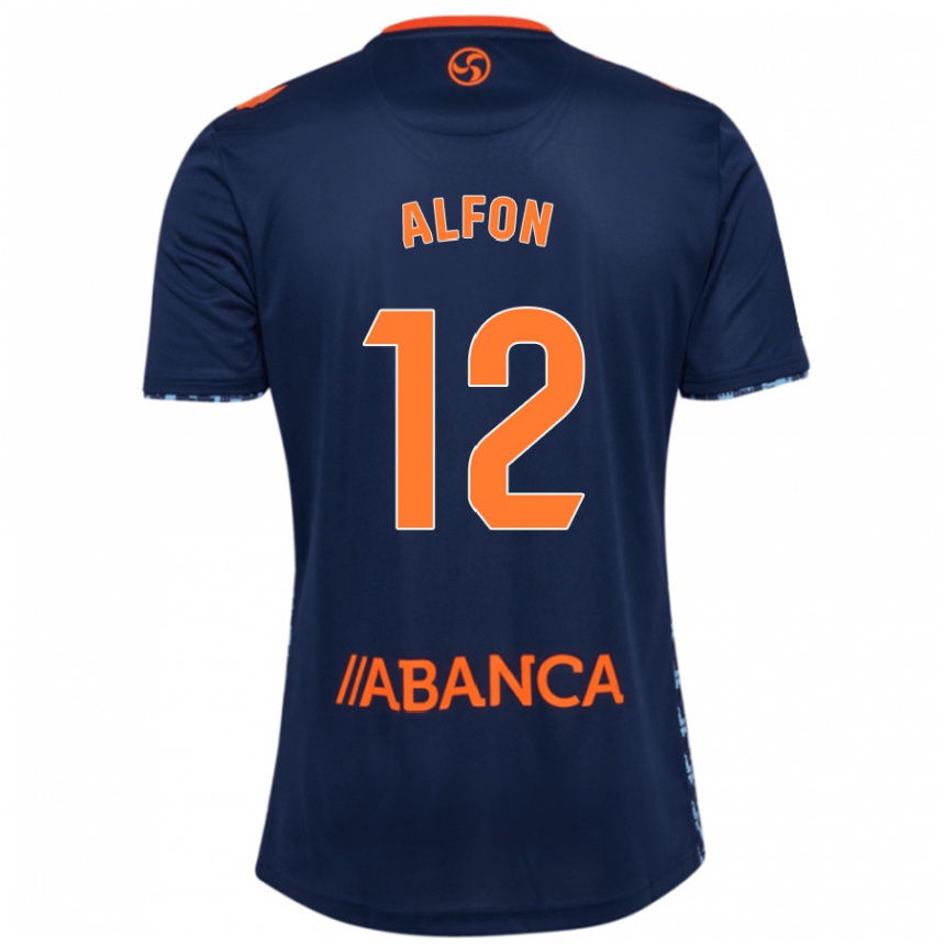 Kids Football Alfon González #12 Navy Blue Away Jersey 2024/25 T-Shirt Uk