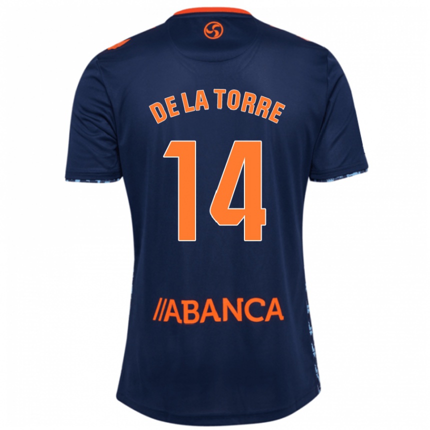 Kids Football Luca De La Torre #14 Navy Blue Away Jersey 2024/25 T-Shirt Uk