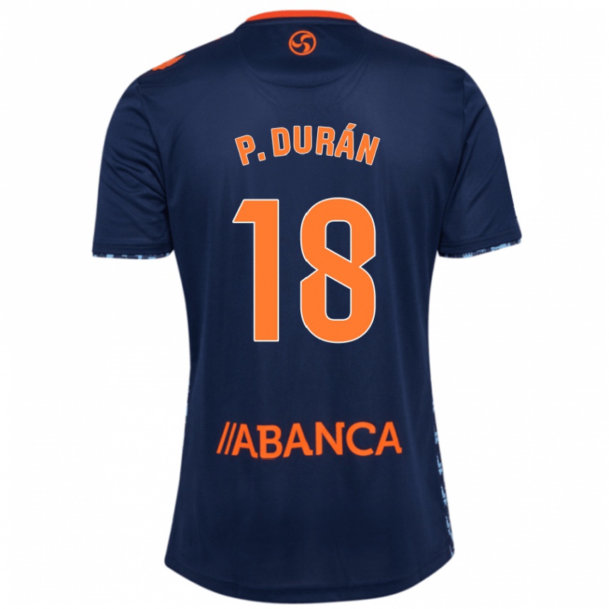 Kids Football Pablo Durán #18 Navy Blue Away Jersey 2024/25 T-Shirt Uk