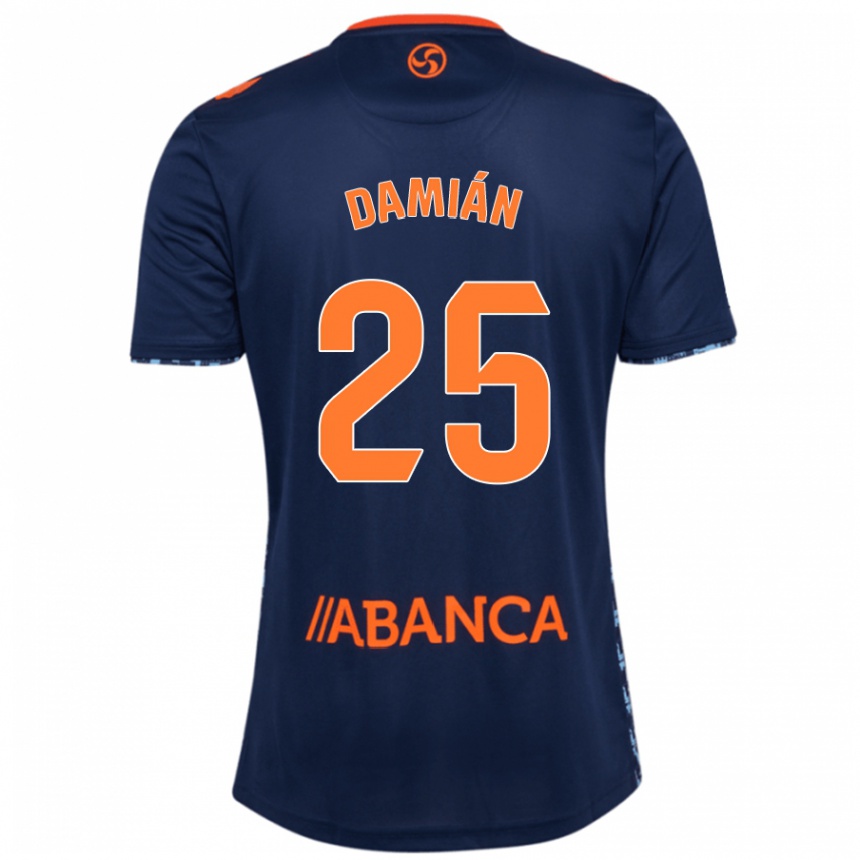 Kids Football Damián Rodríguez #25 Navy Blue Away Jersey 2024/25 T-Shirt Uk