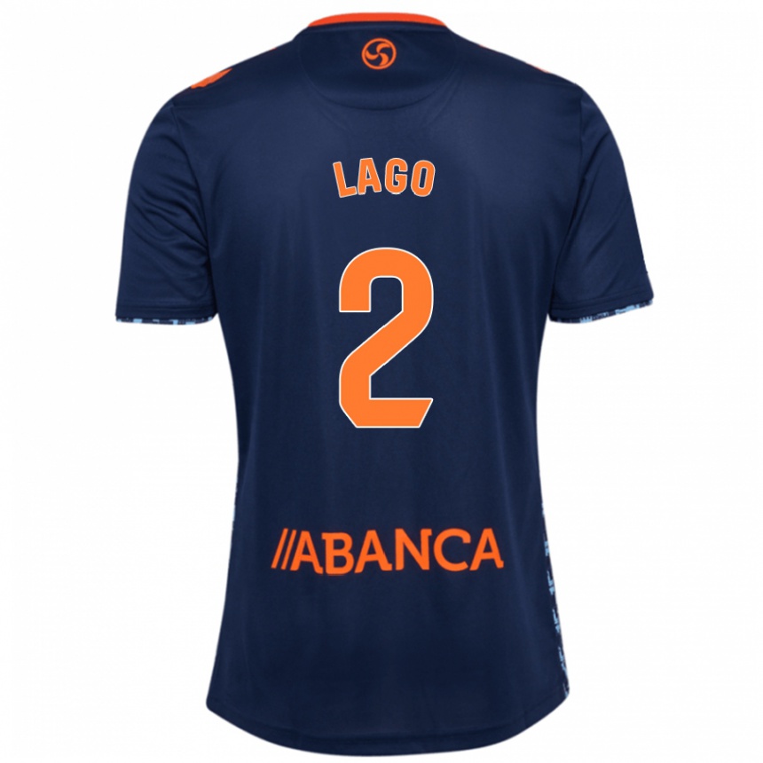 Kids Football Yoel Lago #2 Navy Blue Away Jersey 2024/25 T-Shirt Uk