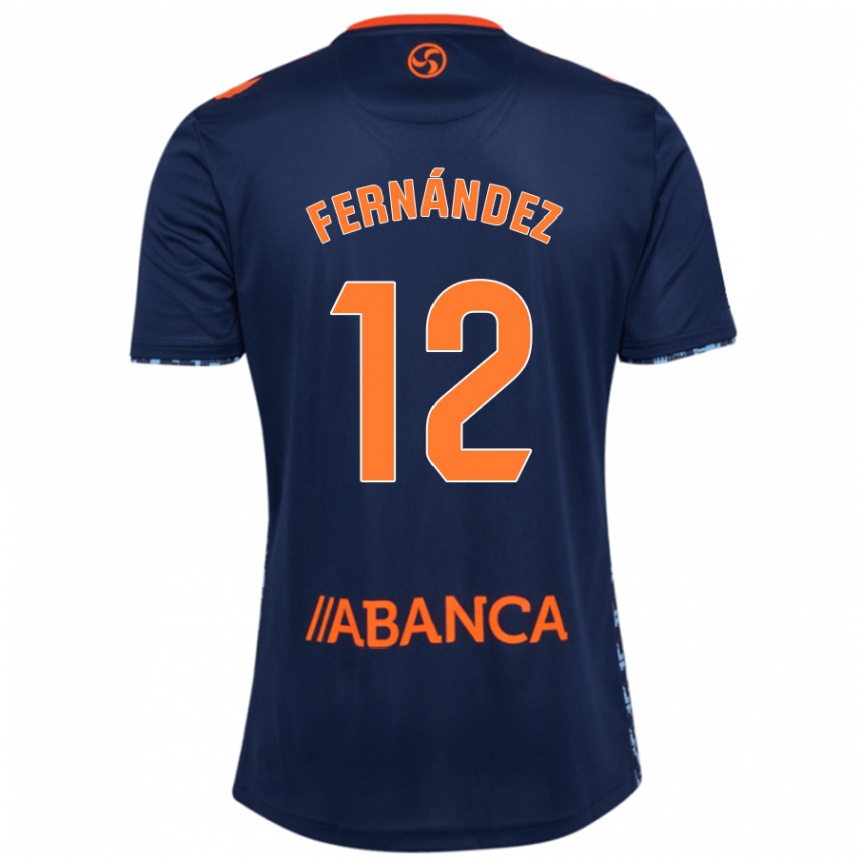 Kids Football Manu Fernández #12 Navy Blue Away Jersey 2024/25 T-Shirt Uk