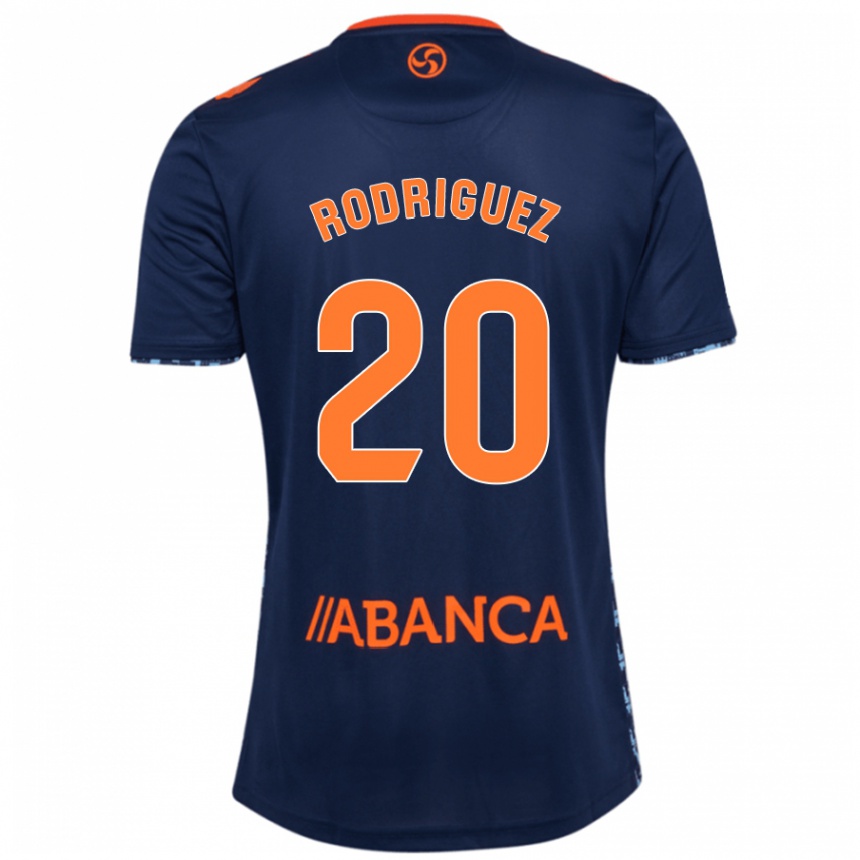 Kids Football Javi Rodríguez #20 Navy Blue Away Jersey 2024/25 T-Shirt Uk